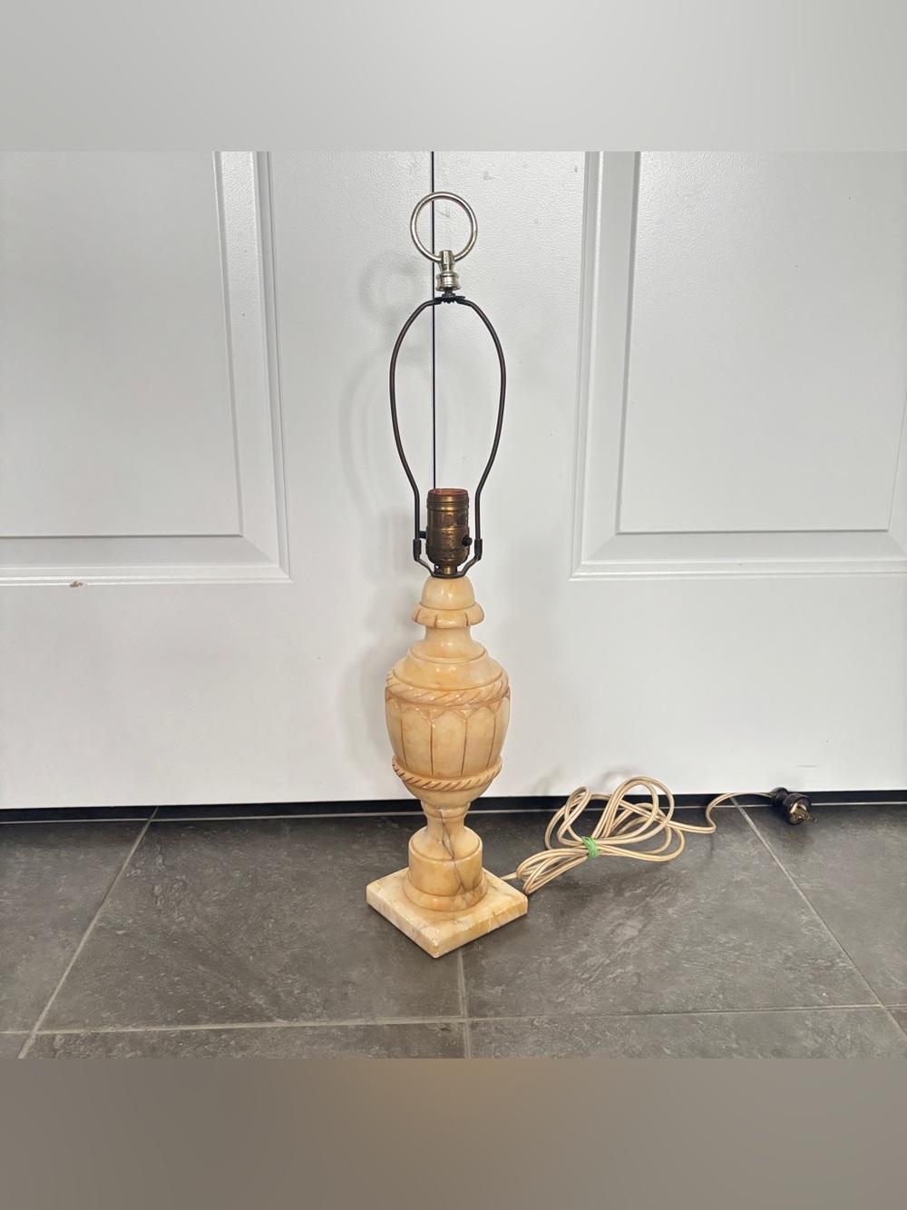 Vintage Italian Alabaster Marble Table Lamp *NO LAMPSHADE* - Picture 2 of 16